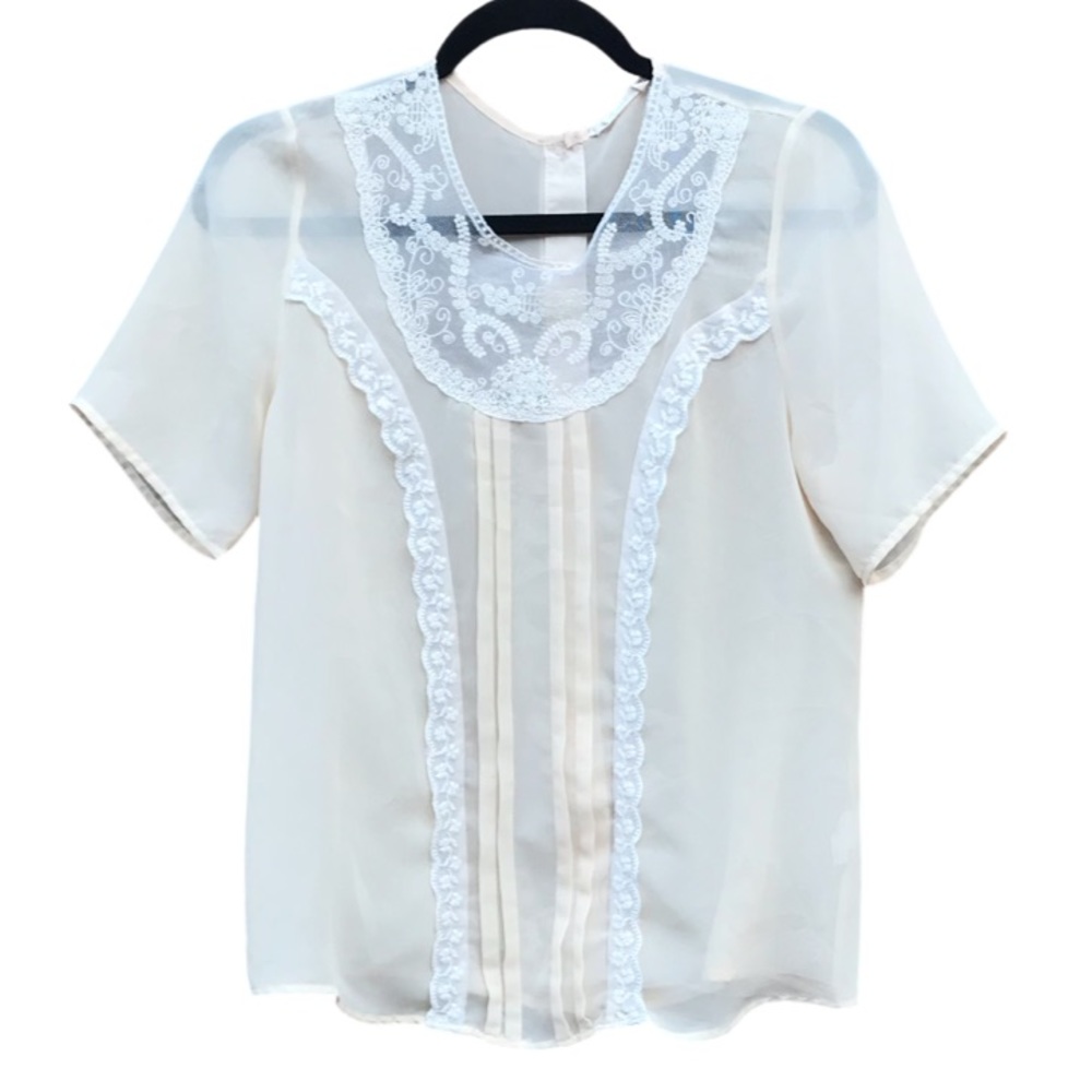 Sheer dress blouse haute society size medium